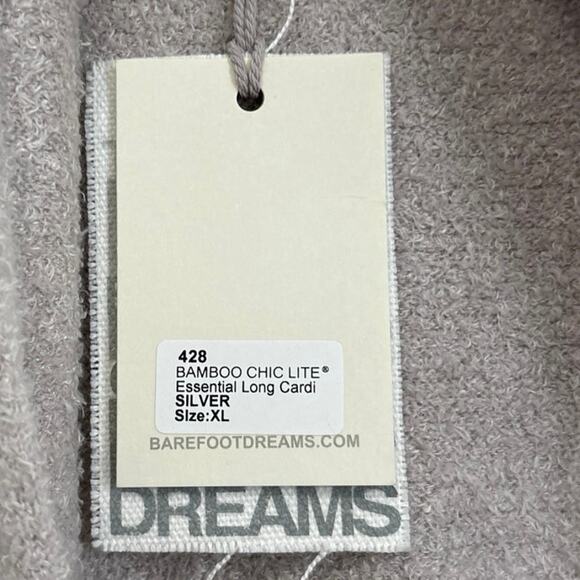 Barefoot Dreams NWT Bamboo Chic Lite Essential Long Cardigan Silver Gray XL - Picture 11 of 11
